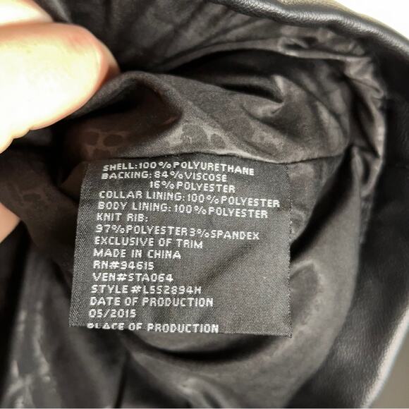 SAM EDELMAN Caitlyn Aviator Jacket Faux Leather Sherpa Moto Black - Picture 6 of 7